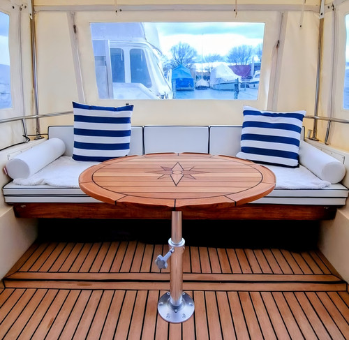 Tavolo ovale per barca - , teak